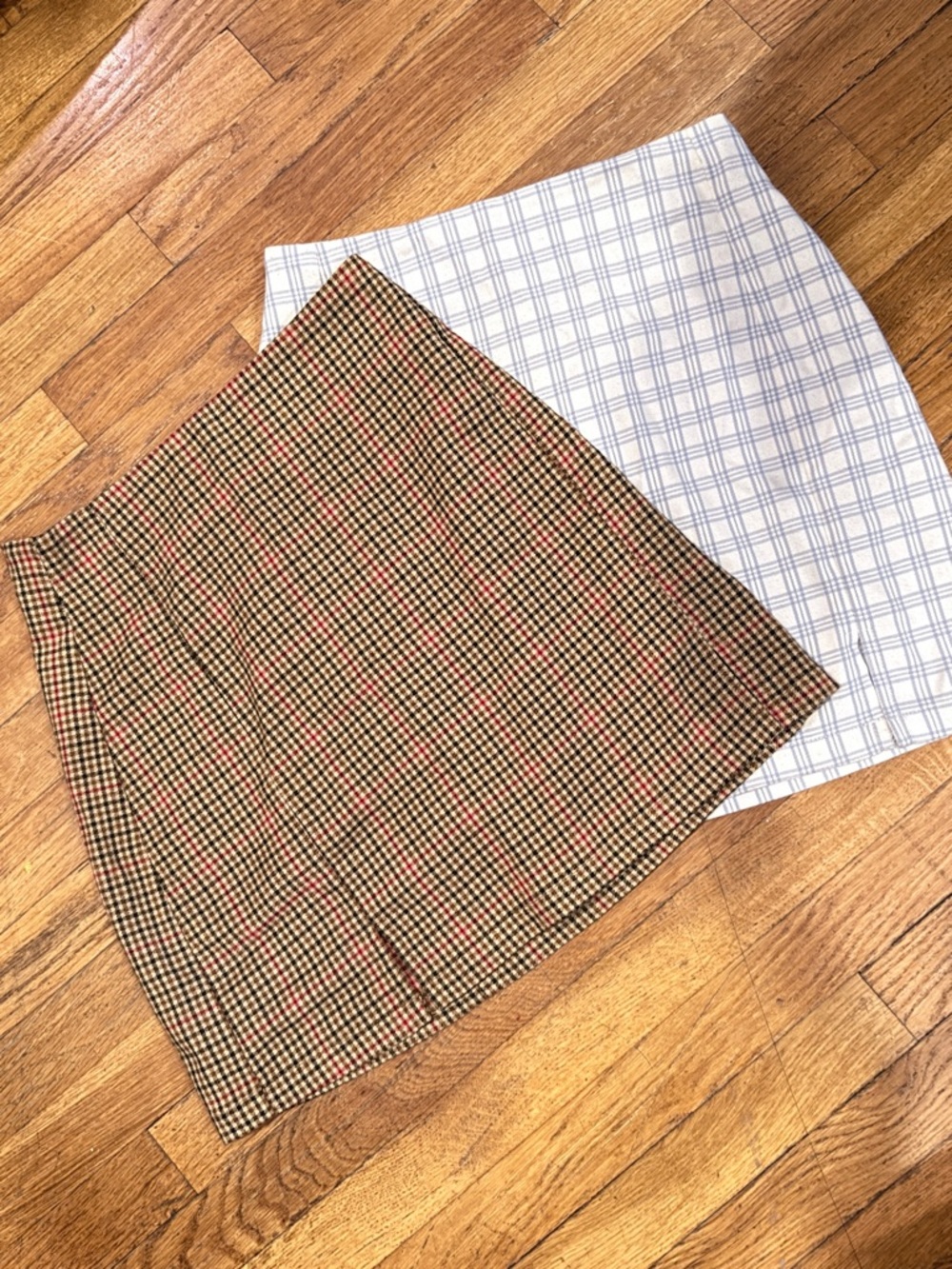 Brandy Melville Brown Plaid Mini Skirt